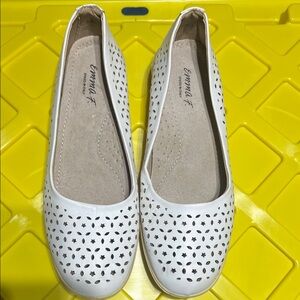 Emma Fox White Perforated Flats